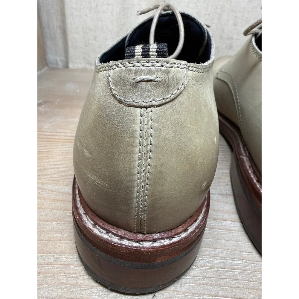 Cole Haan Morris Plain Toe‎ Oxford Mens Beige Leather Dress Shoes Size 12 M